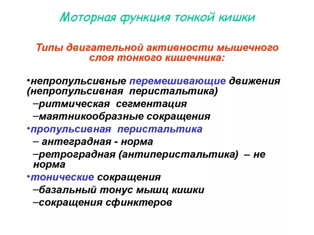 Типы моторики. Моторная функция тонкого кишечника. Моторная функция тонкой кишки. Типы сокращений тонкого кишечника. Типы моторики тонкой кишки.