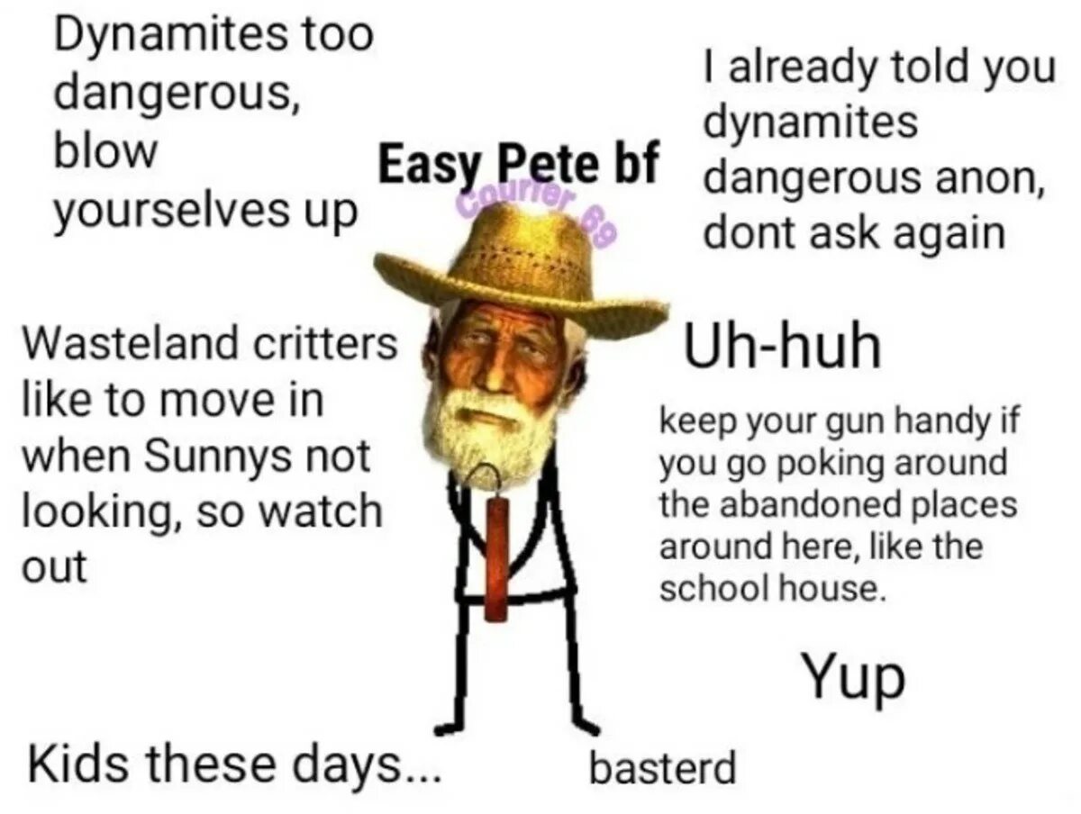 Easy Pete. Easy Pete meme. Fallout easy Pete memes. Easy Pete Chad.