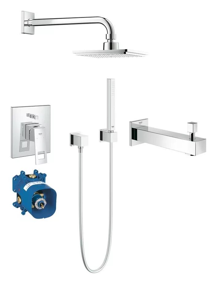 Душевая система Grohe Eurocube 234090sb.. Душевой комплект Grohe Eurocube 119696. Душевая система Grohe Essence 119697. Грое смеситель скрытого монтажа с термостатом для ванны. Душа скрытого grohe