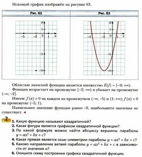Построение квадратичной функции 9 класс конспект