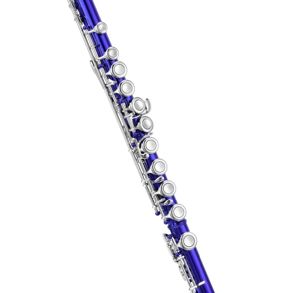 Флейта синий. Флейта с никелевым покрытием. Голубая флейта. Свирель синяя.