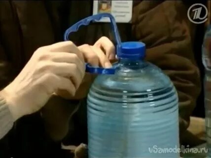 Ручка для пластиковой бутылки из веревки