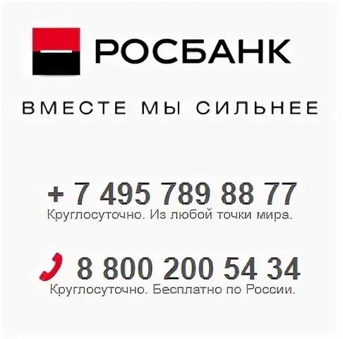 Росбанк телефон