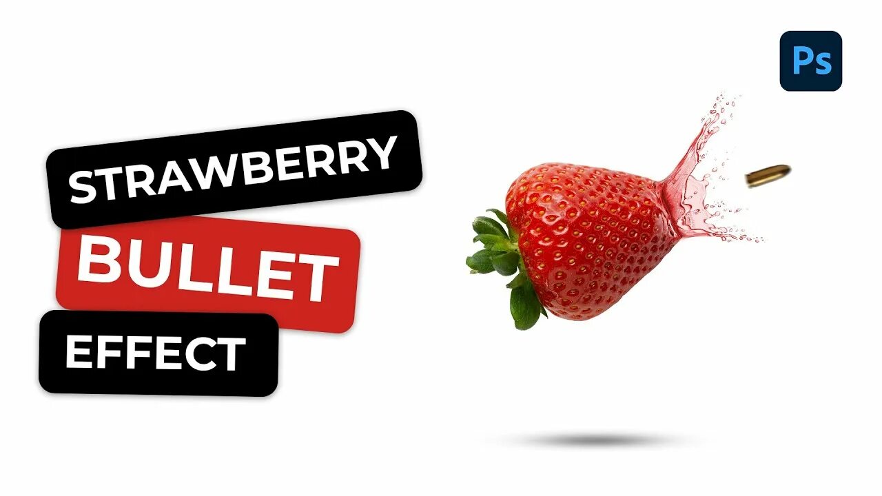 Strawberry Photoshop. Photoshop Strawberry Tutorial. Single Strawberry for Photoshop. Bullet effect