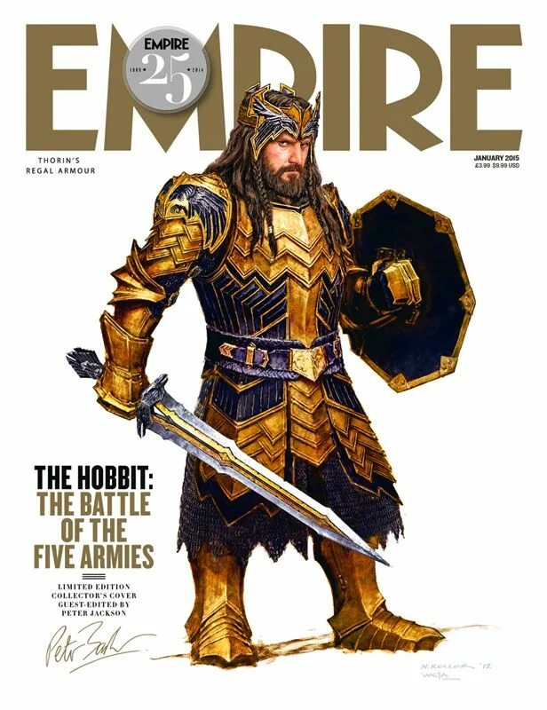 Guest edition. Доспехи Торина Дубощита. Торин Дубощит в доспехах. Хоббит битва пяти воинств концепт арты. Обложка журнала Empire.