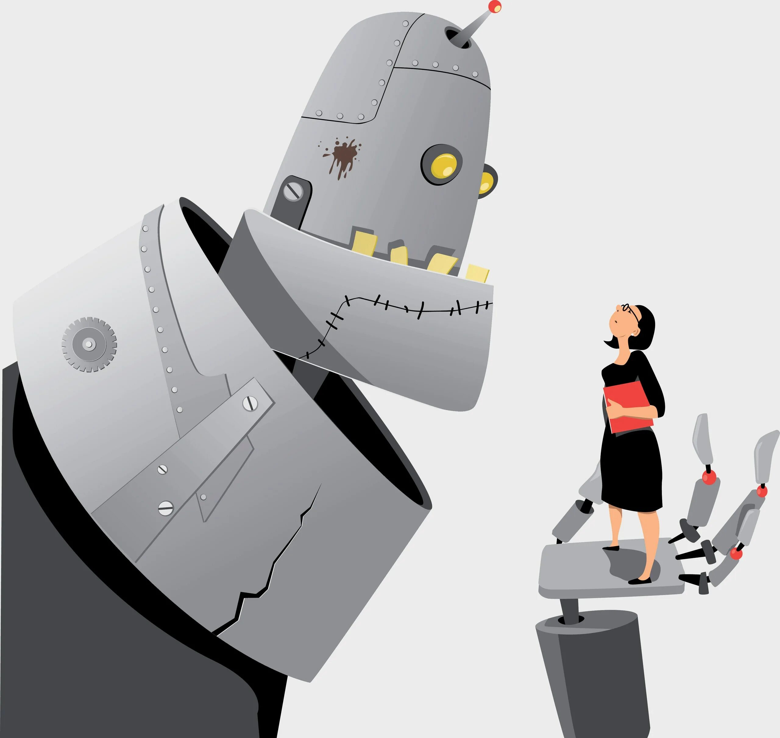 Робот человек вектор. Робот и человек картинки. Гигантский робот держит человека на ладони. Робот говорит ртом. Tiny human
