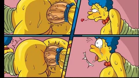 Big tits Marge opened a present with a big dick in the wall hole, sucked it...