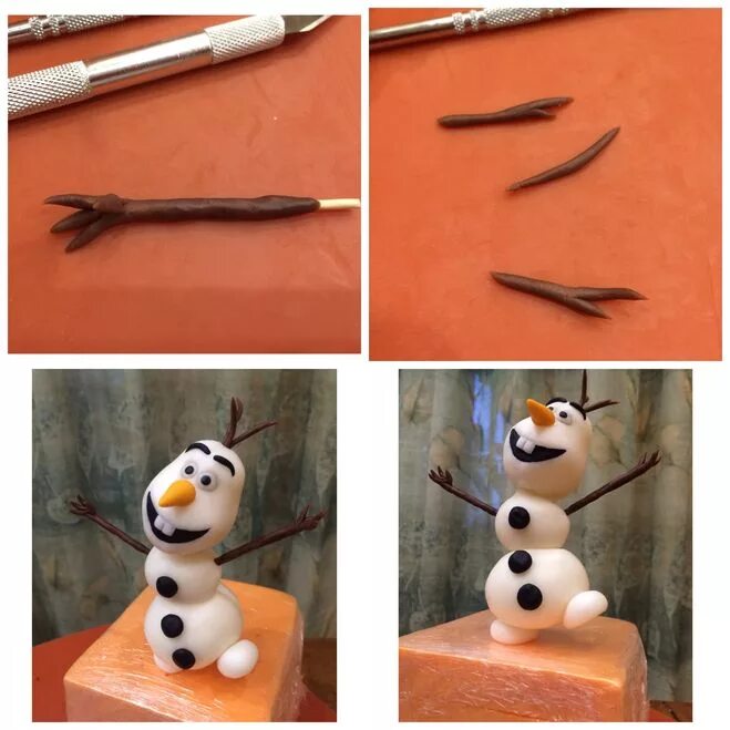 маска снеговика олафа. как слепить олафа. олаф из мастики. снеговик олаф лепка. как слепить олафа.