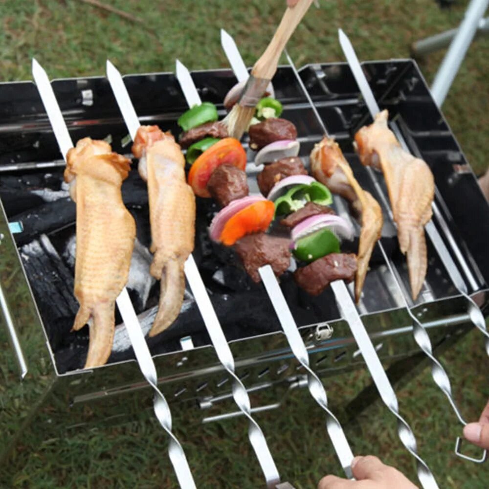 6 Шампуров BBQ skewers. Шампур 6шт barbecue skewers. Мангал + 6шт шампуров (35*25*35). Шампура 45 см на мангале. Продажа шашлыка