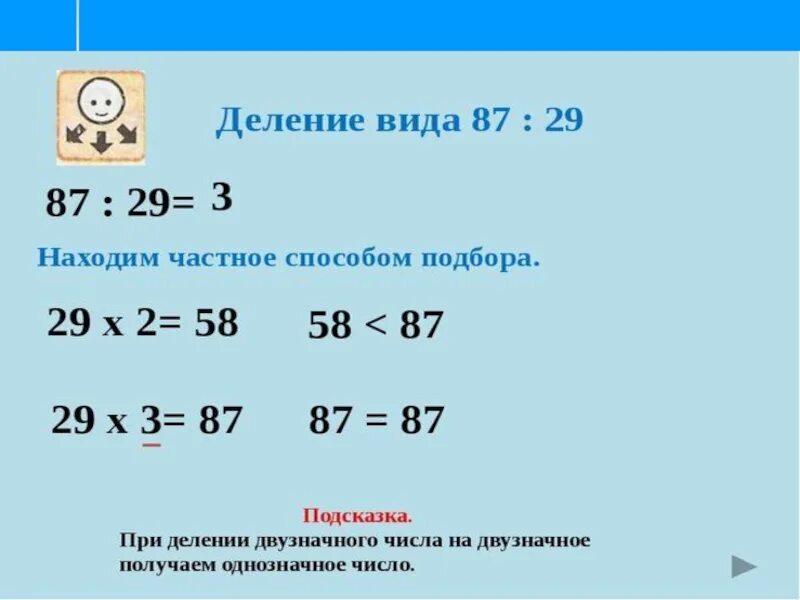 Деление способом подбора 3 класс. Деление на двузначное число 3. Математика 3 класс деление на двузначное число. Деление двузначного на двузначное 3 класс. Алгоритм деления двузначного на двузначное 3 класс.