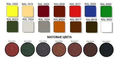 Рал металлочерепица цвета