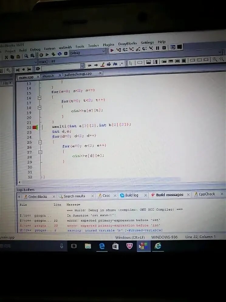 Expected primary expression. Expected Primary-expression before INT. ] Expected Primary-expression before 'struct'. Expected expression before unsigned. Expected Primary expression before ']'Error inside Switch.