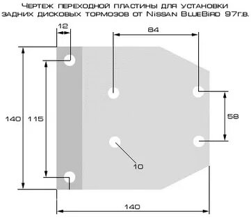 Чертеж переходной пластины
