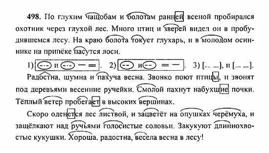 Спокойно ранним утром в глухом. Диктант по глухим чащобам и болотам. Разбор предложения запели над ручьями голосистые соловьи.