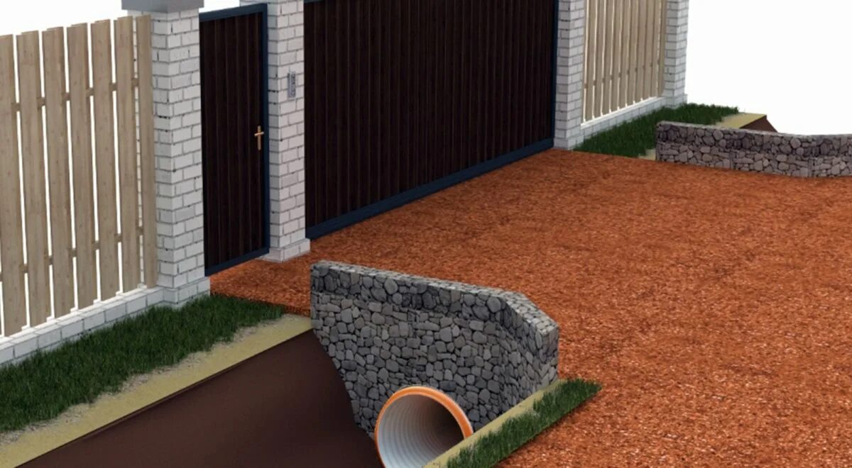 бетонный заезд через канаву. бетонная плита для заезда на участок. ограждение канавы. заезд на участок под ключ. опалубка для заезда на участок.