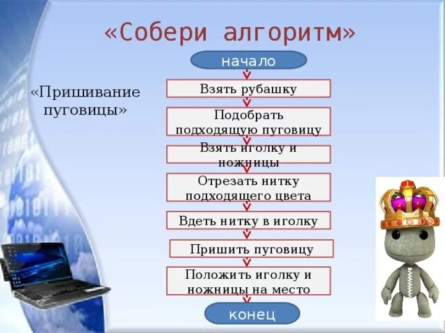 Алгоритм пришивания пуговицы. Алгоритм пришить пуговицу. алгоритм пришивание пуговицы по информатике. составить алгоритм пришить пуговицу.