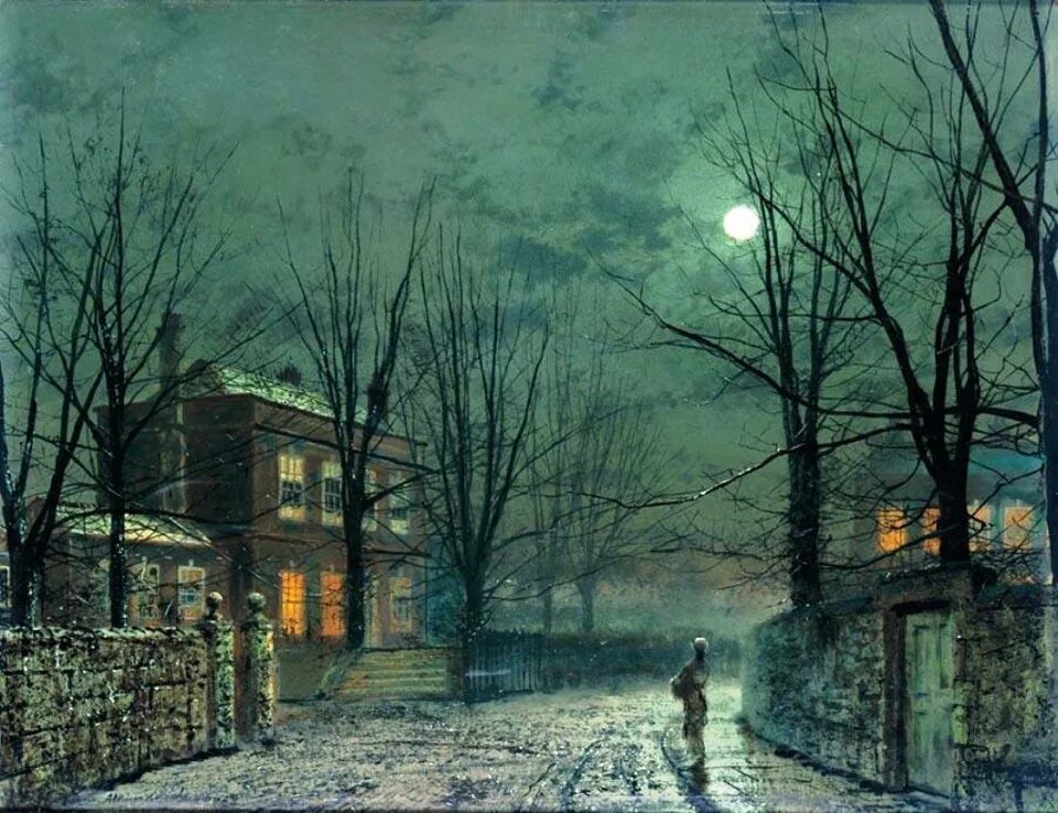 Художник John Atkinson Grimshaw. Джон Эткинсон Гримшоу (1836-1893). John Atkinson Grimshaw (Джон Аткинсон Гримшоу). Джон Эткинсон Гримшоу лунный свет. Лунной ночью свет загадочно