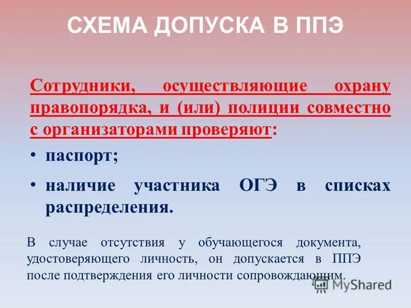 Когда осуществляется допуск участников в ппэ