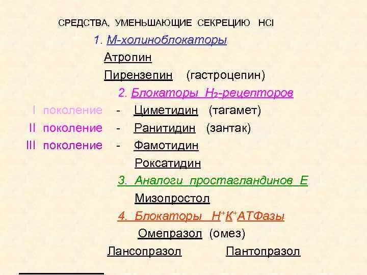 Уменьшение секреции. Препараты снижающие секрецию. средства влияющие на снижение секреции hcl. средства, снижающие секрецию нсl. тормозят секрецию hcl препараты.