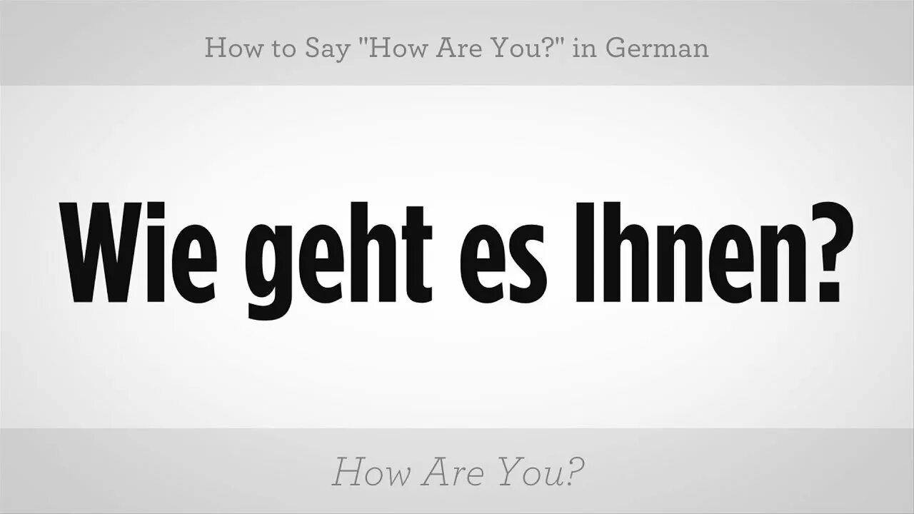 Are you german in german