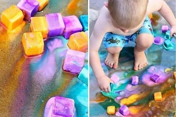 рисование ледяными мелками для детей. ледяные мелки. ледяные мелки. ледяные мелки техника рисования. Colorful ice кубики.