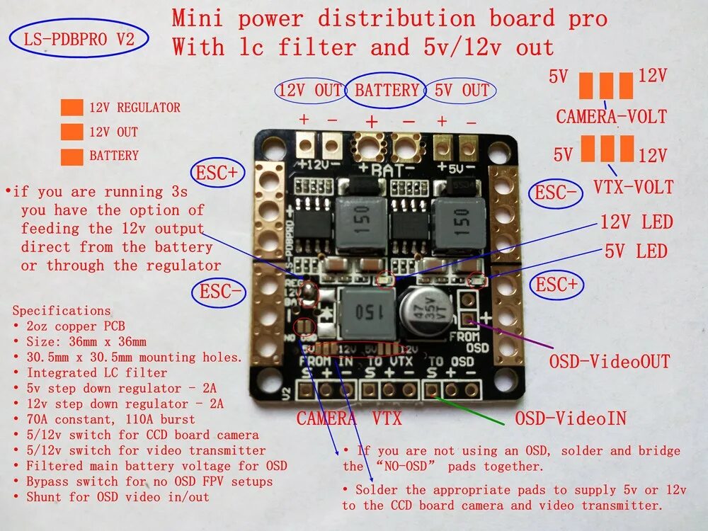 Power distribution Board 5v 3.3v. LC фильтр для ФПВ. Output 12v\3a. Power distribution Board FPV. Cc3 3 32