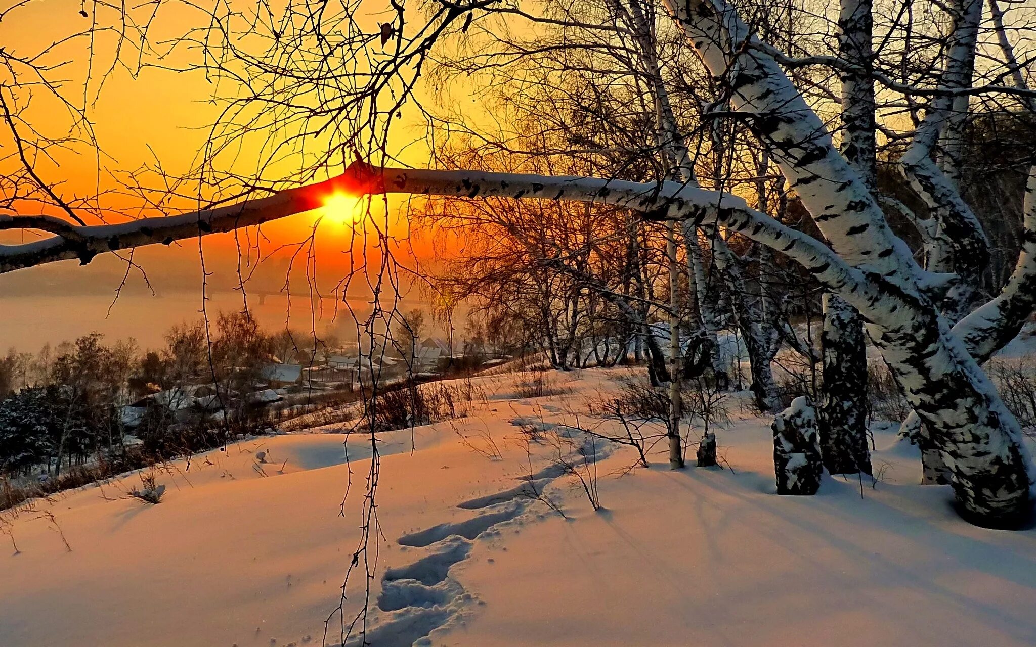 Зимний пейзаж. Февральский пейзаж. Морозное солнечное утро. Зимний закат. Полный месяц февраля
