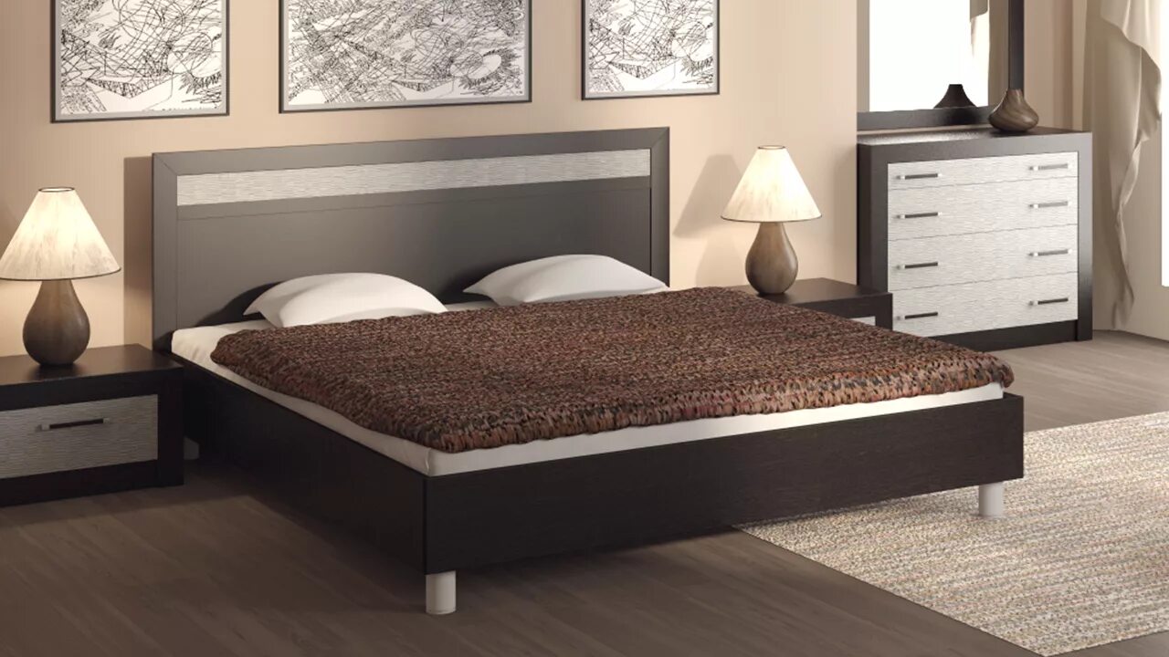 Кровать Кинг сайз 200x200 с матрасом, МОСКВА