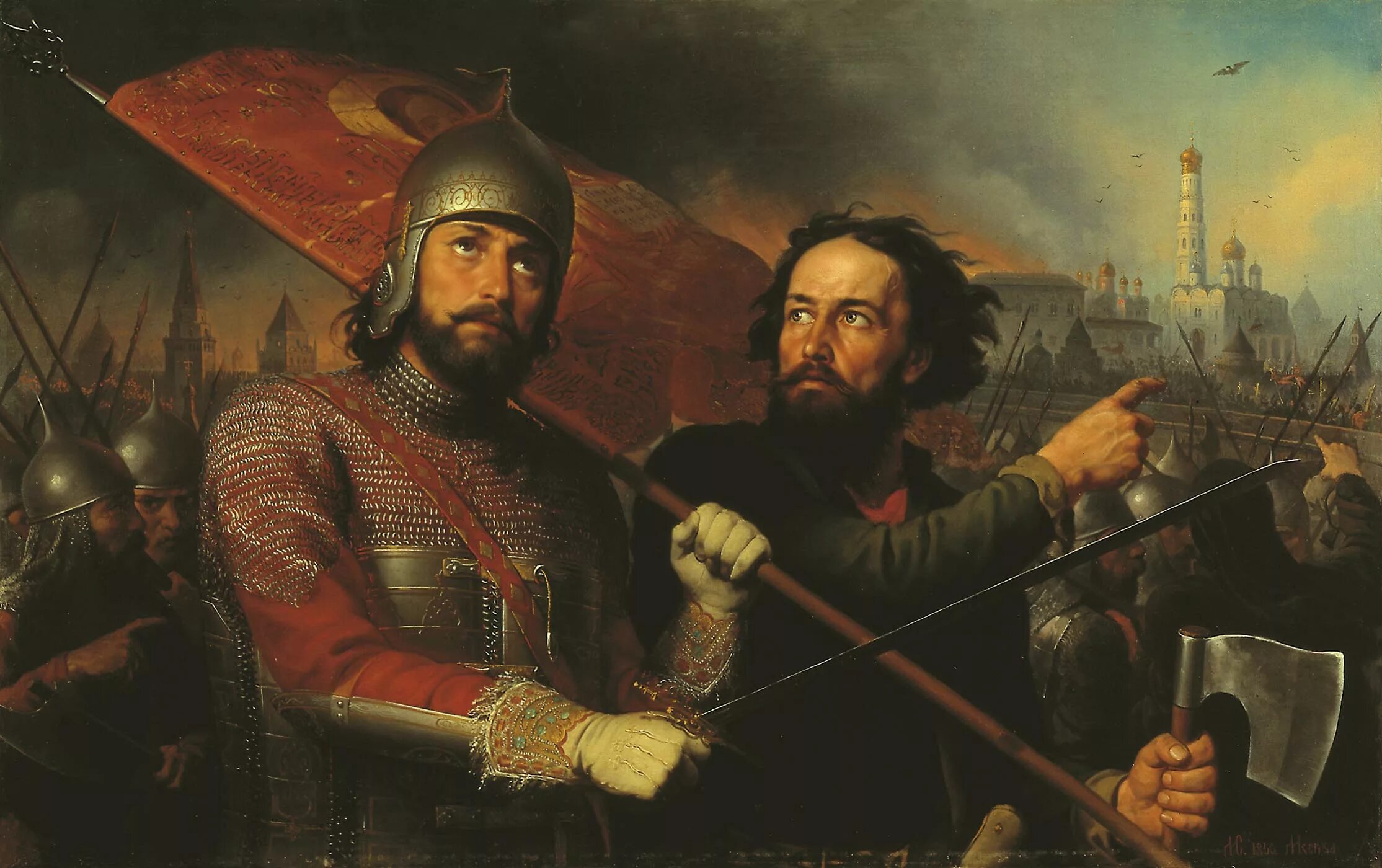 Картина Минин и Пожарский м.Скотти. Минин и Пожарский 1612 картина.