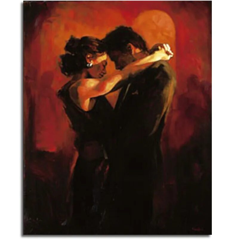 танец на закате. влюбленные пара танцует. роб хефферан картины. медленный танец. танцы для влюбленных.