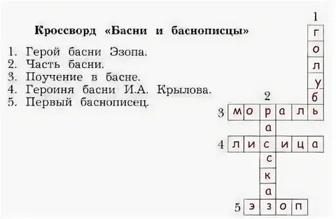 Иносказание кроссворд