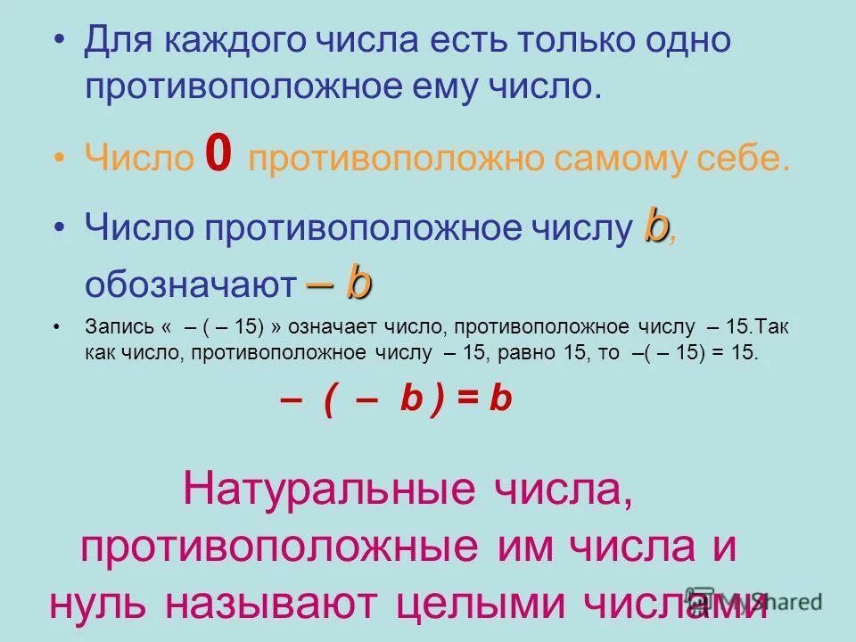 Какое число противоположное числу 0 5