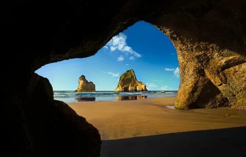Фото обои море, скалы, пещера, грот, береГ. 