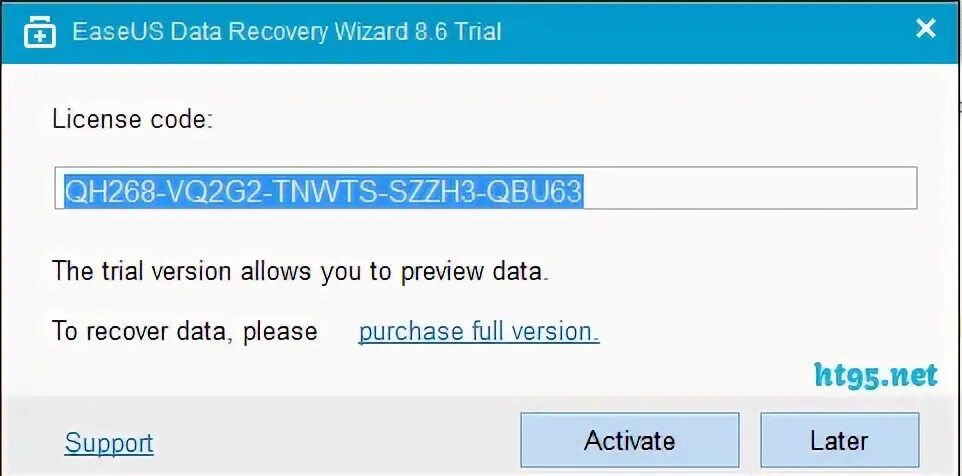 Easeus recovery ключ