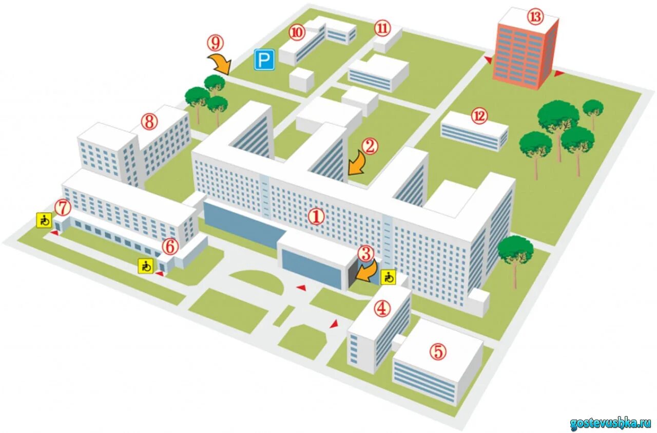 Больницы карта минска. 3 ГКБ расположение корпусов. Расположение корпусов 40 больницы Екатеринбург. Схема расположения корпусов 9 детской больницы Екатеринбург. 40 Больница Екатеринбург территория.