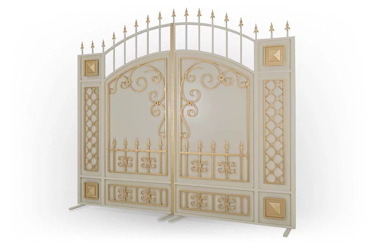 вороты бел. красивые кованые ворота. белые деревянные ворота. ворота с сэндвичем алютех распашные. кованые ворота цвета слоновой кости.