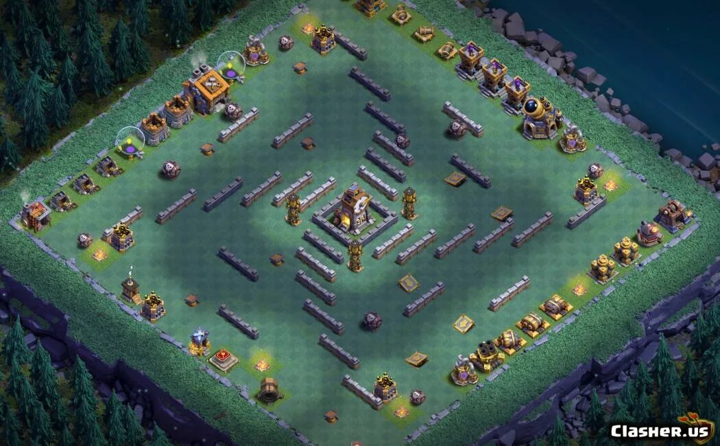 9 тх строителя. Clash of Clans Builder Base 9. Елки клэш оф кланс. BH 10 Clash of Clans. Новогодние елки клеш оф кланс.