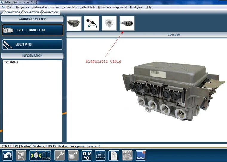 Diagnostic main. Jaltest jdc308a. Диагностика WABCO джалтест. Сканер АБС прицепа. Диагностический Интерфейс Haldex.