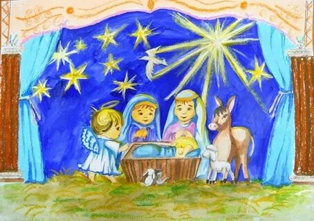 Рождество детские рисунки