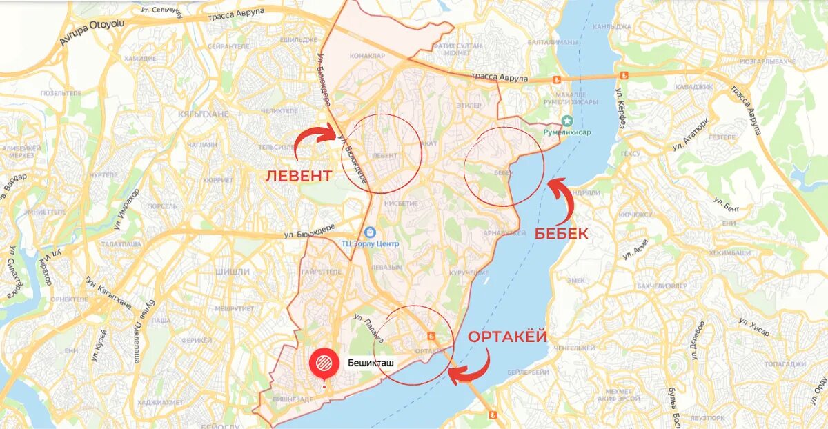 В каком районе стамбула остановиться туристу. Район Бешикташ в Стамбуле на карте. Beşiktaş район Стамбула на карте. Бешикташ на карте Стамбула. Бешикташ район на карте.