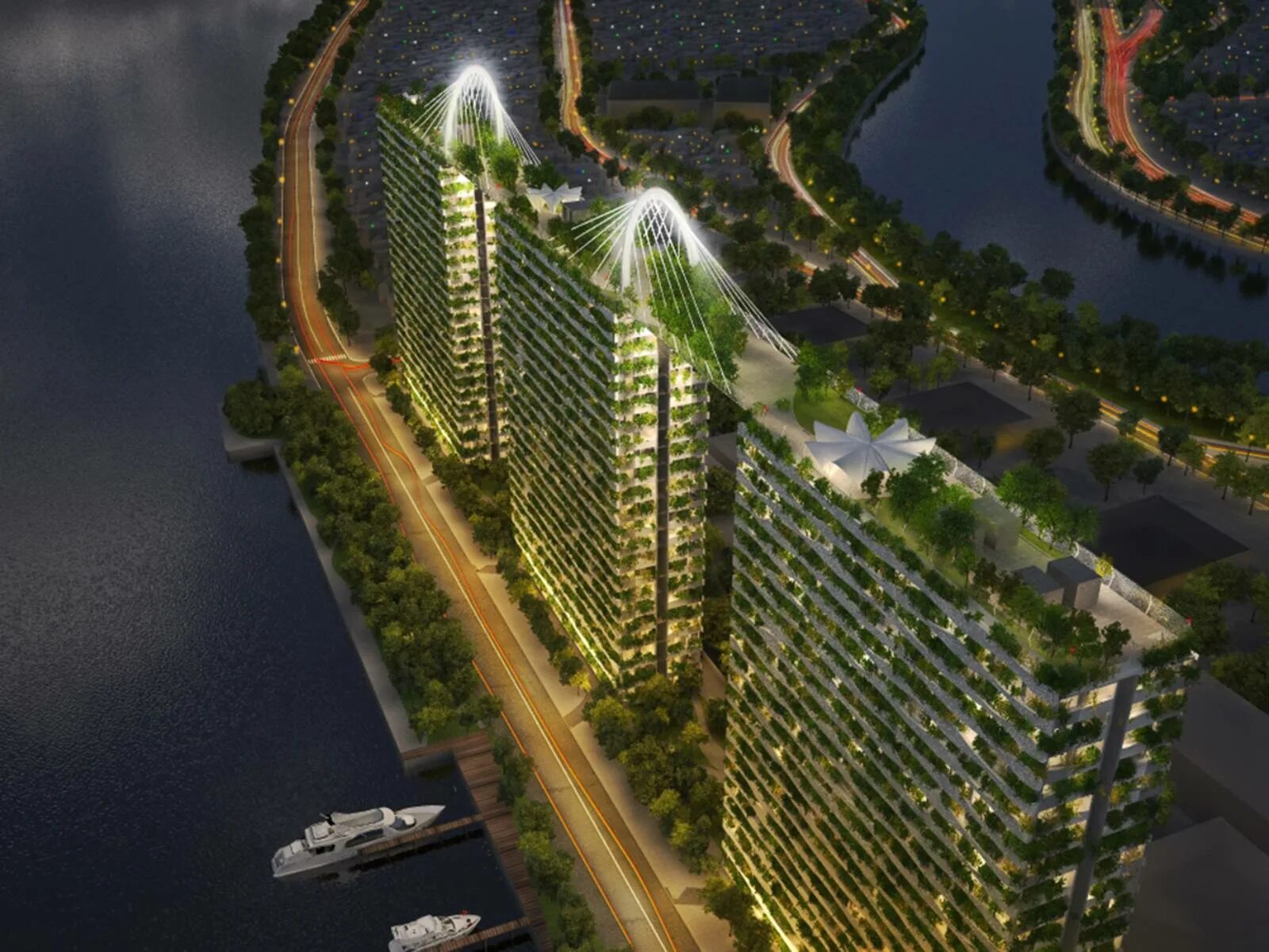 Самый большой жк. Vo trong nghia Architects. Жилой комплекс. Лотус Риверсайд. Комплекс Lotus Riverside, Шанхай. Жилой комплекс в Китае "сад драконов".