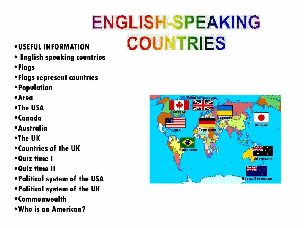 Массовая информация на английском языке. English speaking Countries. English speaking Countries презентация. Карта English speaking Countries. English speaking Countries Заголовок.