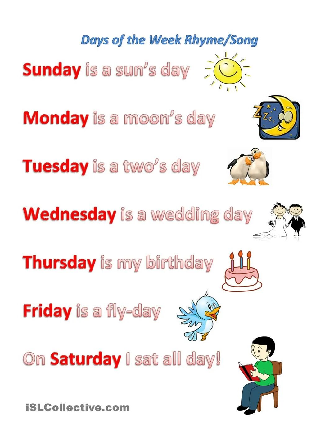 Days of the week for kids song. Стих для запоминания дней недели на английском. Стих про дни недели на английском. Days of the week стихотворение. Дни недели на английском стихи для детей.