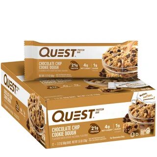 75 Bars (Over 6 Boxes) Quest Nutrition Chocolate Chip Cookie Dough Protein Bars...