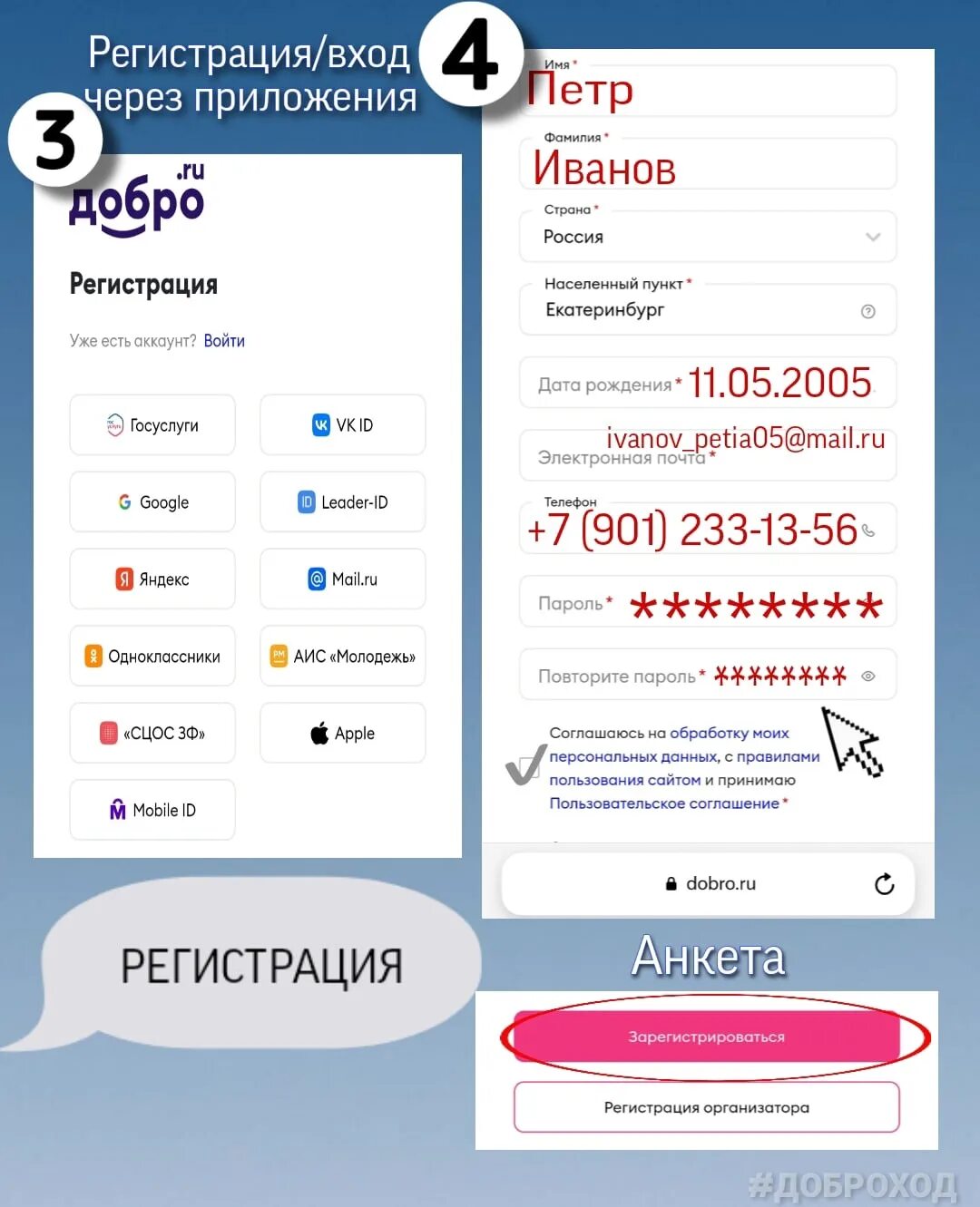 Https dobro ru зарегистрироваться