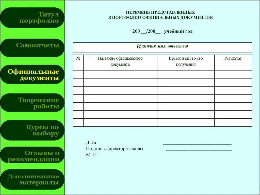 Документы директора школы. Официальные документы для портфолио. Перечень документов для портфолио. Документация директора школы. Учебный документ для школы