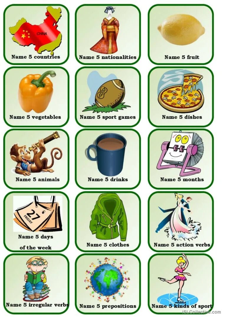 Name 5 game Cards. Warming up activities. Warm up activities for Kids. Warming up на уроке английского.
