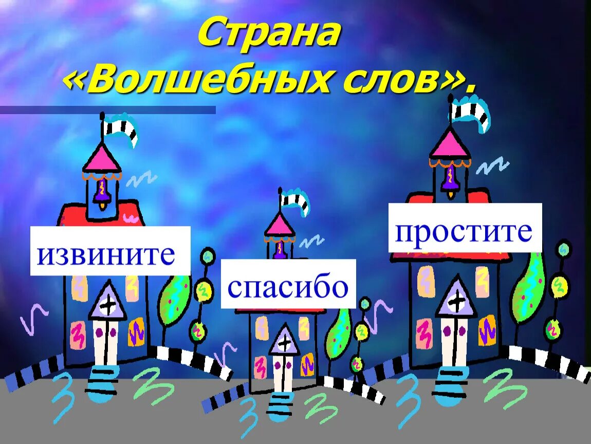 Страна волшебных слов. Картинка город волшебных слов. Город волшебных слов картинки для детей.