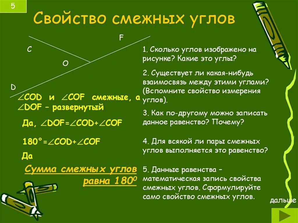 Свойства смежных классов