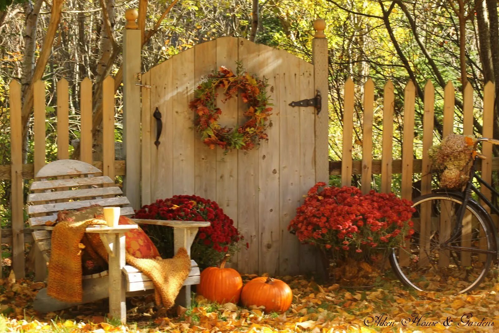 Осень в саду. Осенний декор сада. Осенью на даче. Беседка осенью в саду. Хорошо в беседке в осеннюю ночь вариант